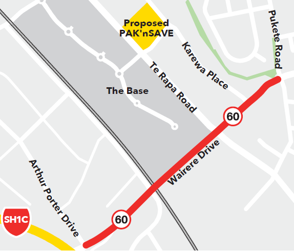 Map showing proposed speed change areas