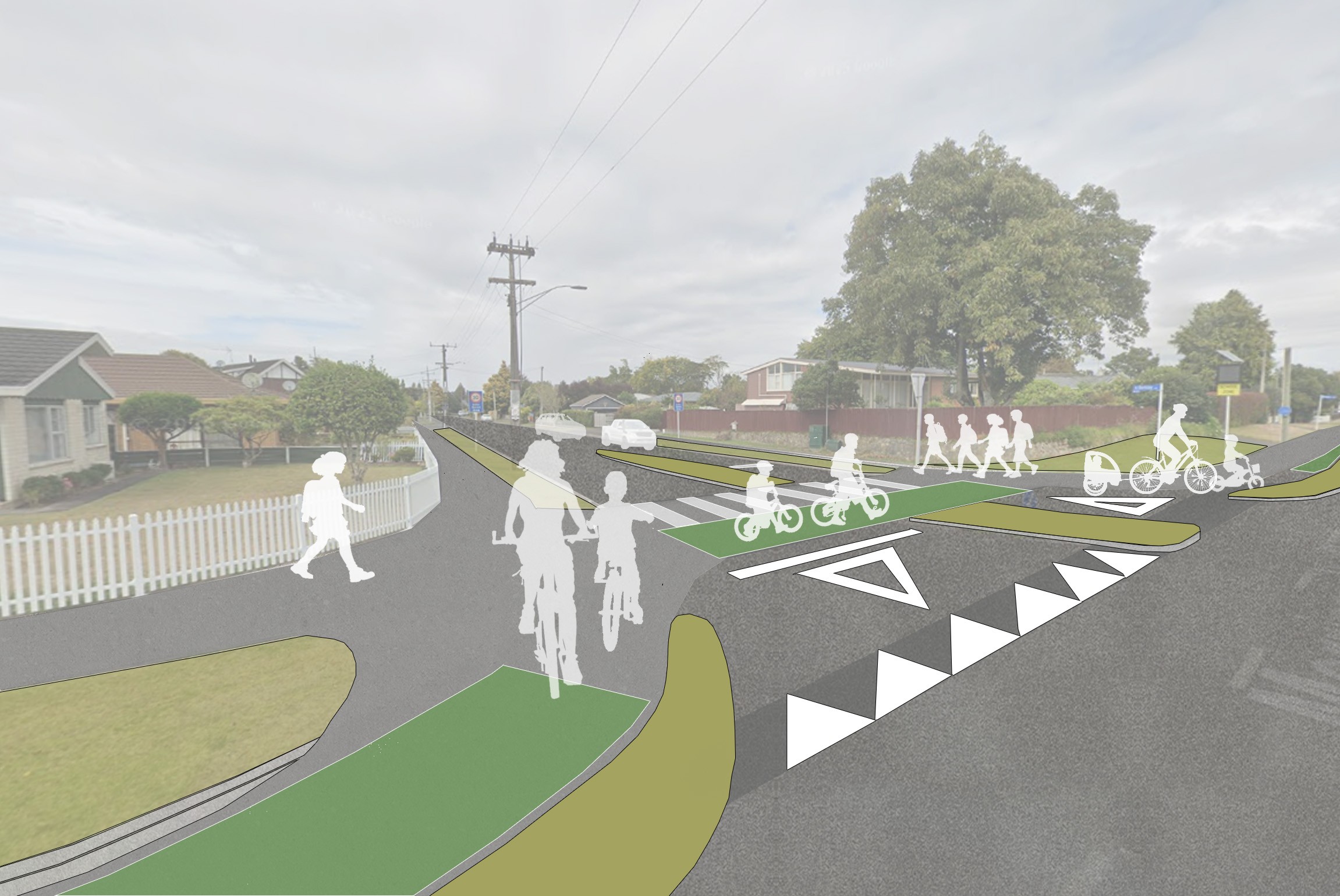 ​​Raised Median - Berkley Avenue