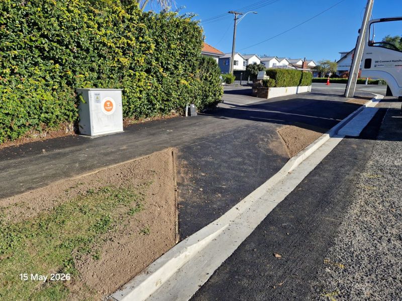 Cycle/Pedestrian cutdown construction for Maeroa Rd/Ulster St